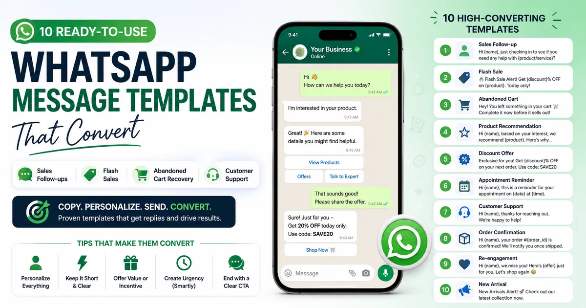 10 WhatsApp Message Templates That Convert: Copy These for Your ...